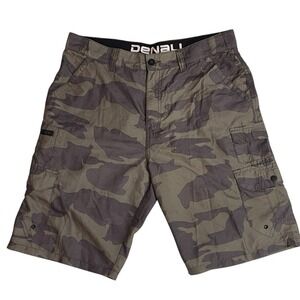 Men's Denali Camo Cargo Shorts Waist 34 Green Brown